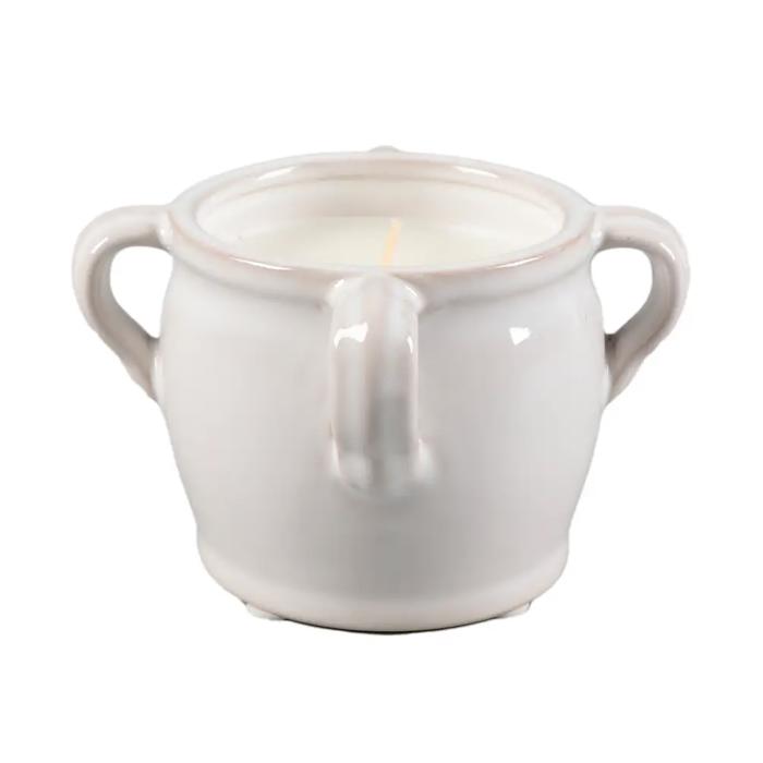 White Hobnail Ceramic Candle - Sweet Citrus