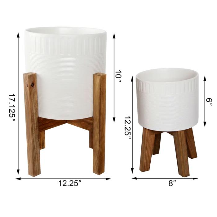 Set of 2 10" & 8"  Dumpling Ceramic Planters