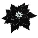 Black 22" Artificial Faux Poinsettia with Suction Cup