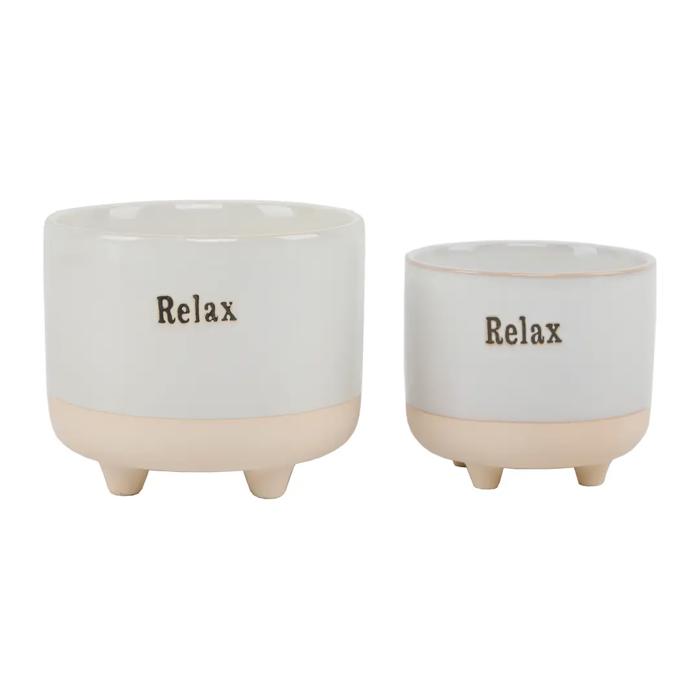 Set of 2 Relax Footed Planters