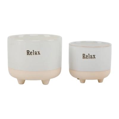 Set of 2 Relax Footed Planters