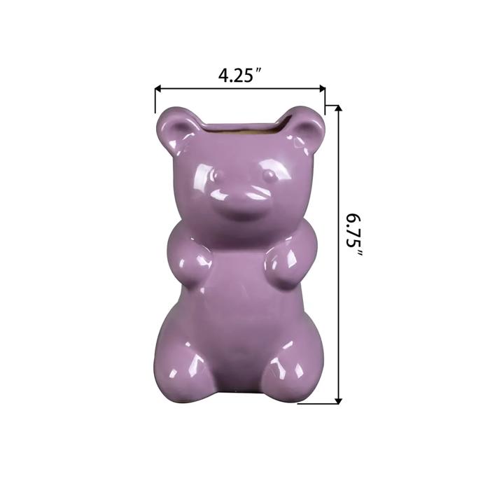 6.75"H Purple Gummy Bear Ceramic Vase 