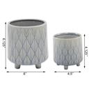  Set of 2 Diamond Footed Planters