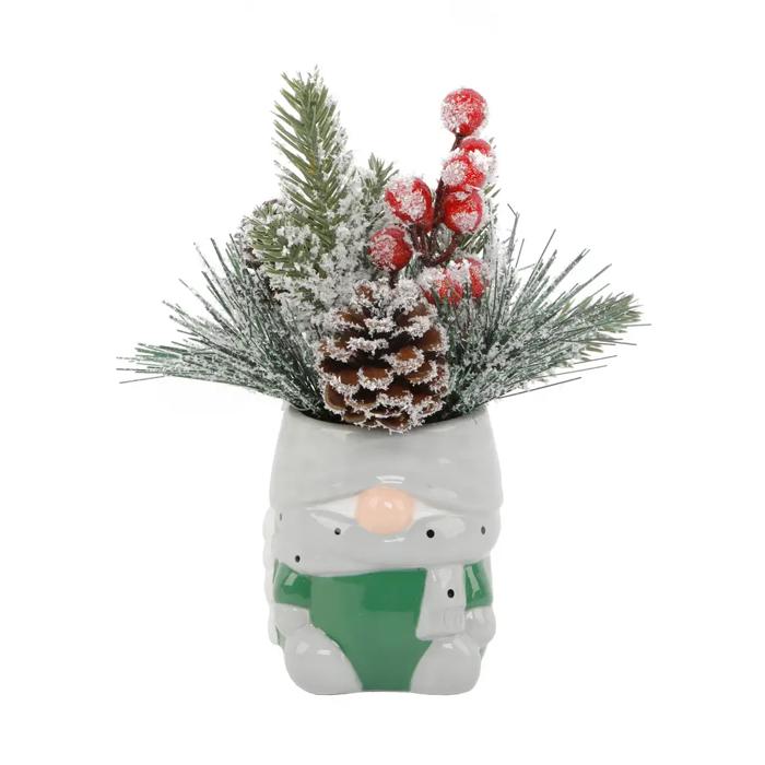 Green Gnome Ceramic Pot