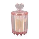  Pink Heart-Lid Glass Candle Jar - Sparkling Champagne