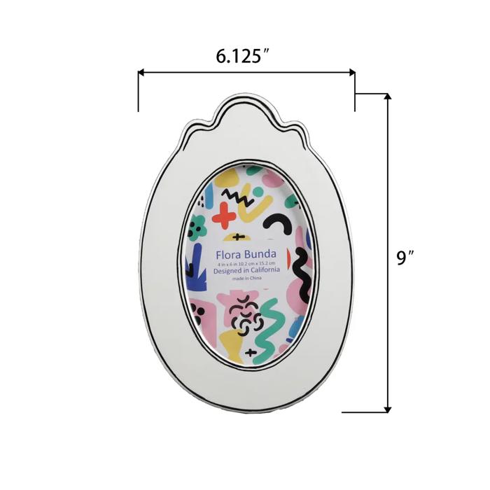 9" Oval Ceramic Picture Frame