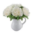  11.5" White Peony in Water Pot 