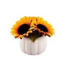  4" Ceramic Pumpkin Sunflowers