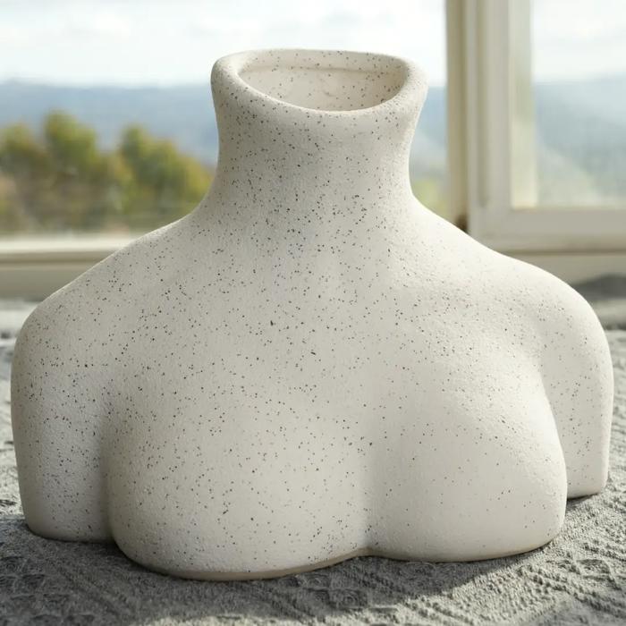 8"L Neck/Shoulder Ceramic Vase