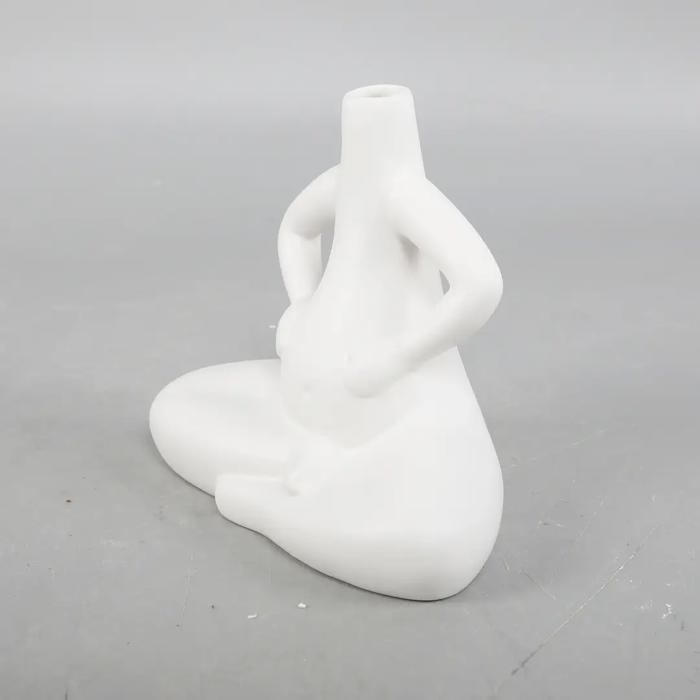 7.25"H Yoga Lady Ceramic Vase