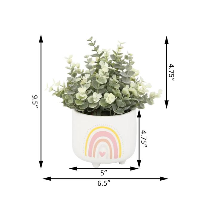 Double Rainbow Footed Pot