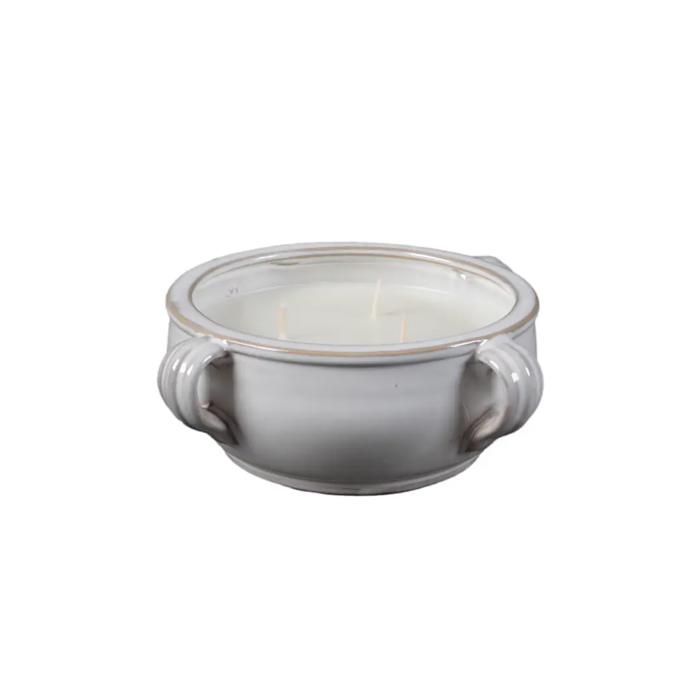 Stoneware Bowl Candle with Handles - Santal