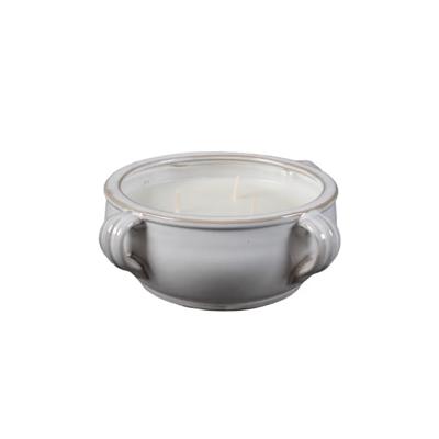 Stoneware Bowl Candle with Handles - Santal