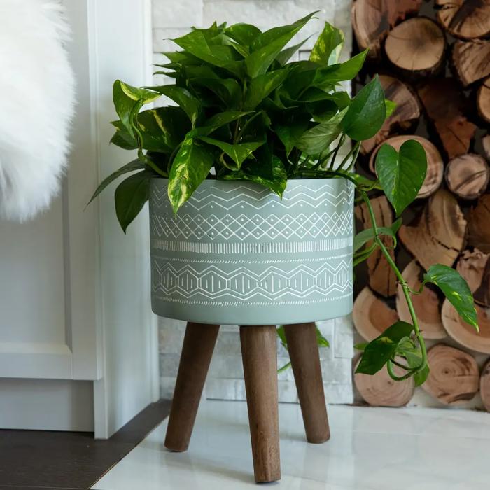 10" Tribal Fiberglass Planter