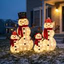  4-Piece 2D Lighted Snowman Family Set