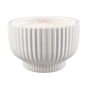  White Ribbed Ceramic Bowl Candle - Bamboo 