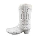 White 8.5" Pink Ceramic Cow Girl Boot Vase