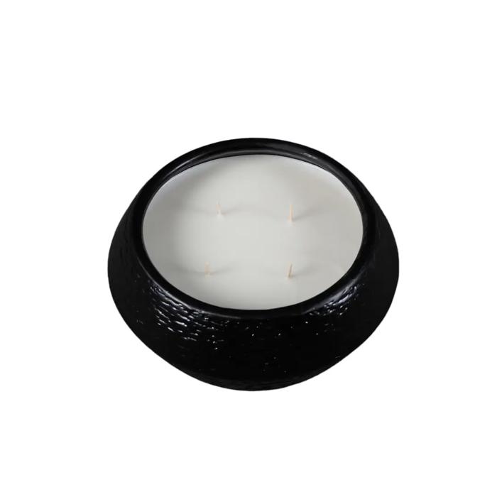 Black Textured Bowl Candle - Santal 