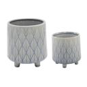  Set of 2 Diamond Footed Planters