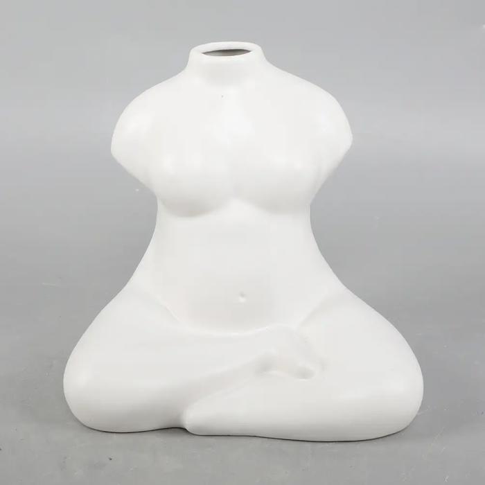 7.3"H Yoga Lady Ceramic Vase