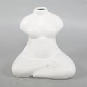  7.3"H Yoga Lady Ceramic Vase