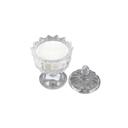  Clear Hobnail Glass Lidded Candle - Rose Garden