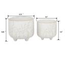  Set of 2, 6" & 4.75" Dandelion Footed Ceramic Pots 