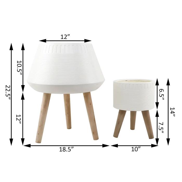 Set of 2 18" & 10" Dumpling Fiberglass Pots