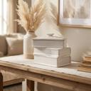  Ceramic Stacked Book Storage Box with Lid - Fresh Air