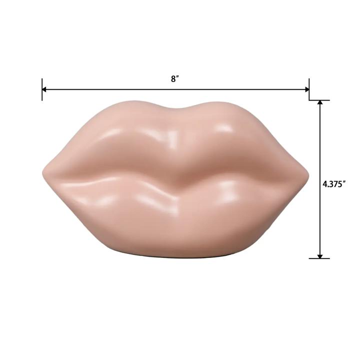 7“L Glossy Pink Ceramic Lip