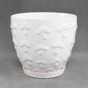  Set of 3 Ivory 10",8“,6.75” Mushroom Ceramic Pots on Saucer