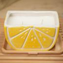  Black Textured Zig-Zag Ceramic Pot - Lemon