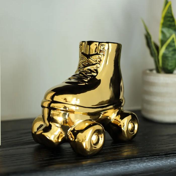 7.3"H Ceramic Roller Skates Vase