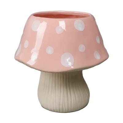 7"D Ceramic Mushroom Pot