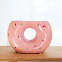 4.75"H Ceramic Pink   Frosting Donut Vase 