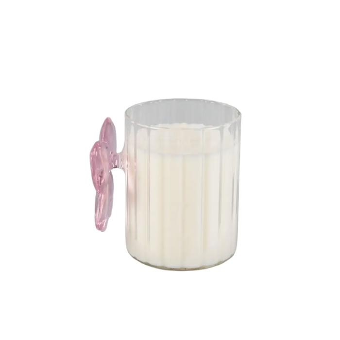 3.5"H Glass Candle w/Bow (7.1 oz) -Sparkling Champagne