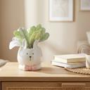  Bunny Face Ceramic Planter with Faux Sage