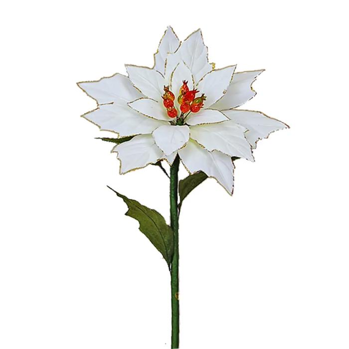 12" Artificial Faux Poinsettia with Stem