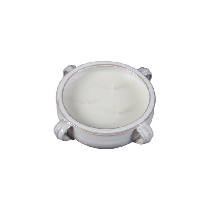 Stoneware Bowl Candle with Handles - Santal