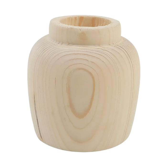 4.75"H Wooden Vase