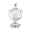  Clear Hobnail Glass Lidded Candle - Rose Garden
