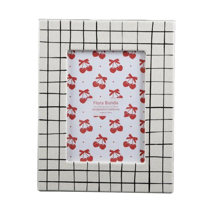 Grid Pattern Ceramic Picture Frame