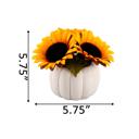  4" Ceramic Pumpkin Sunflowers