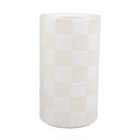  8.5" H Beige Checkered Ceramic Vase