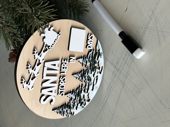 Santa Stops Here Dry Erase Countdown