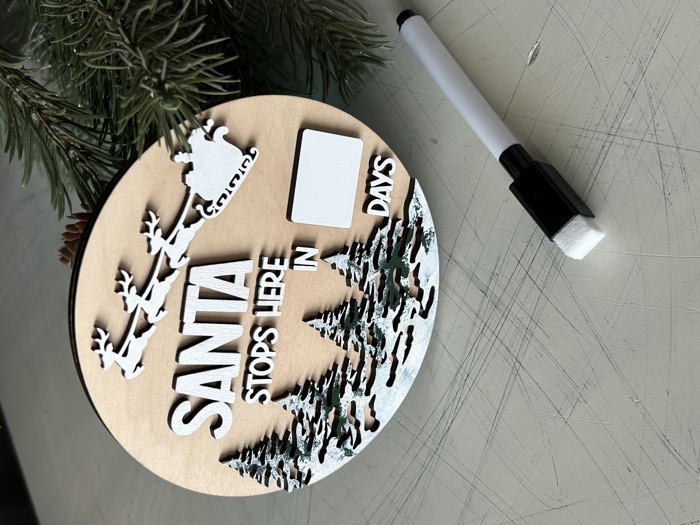 Santa Stops Here Dry Erase Countdown