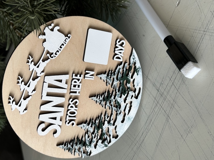 Santa Stops Here Dry Erase Countdown