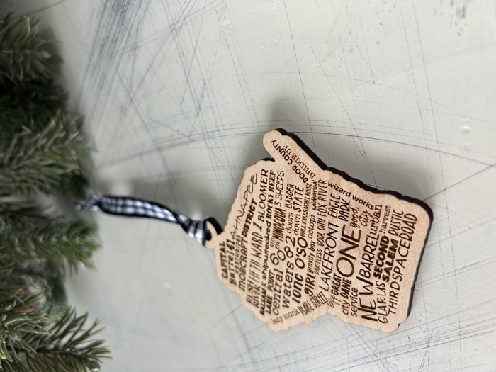 Wisconsin Breweries Maple Ornament