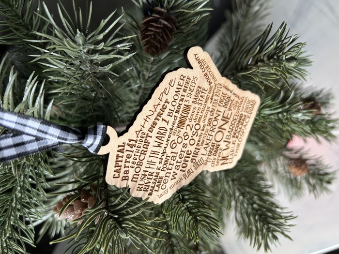 Wisconsin Breweries Maple Ornament