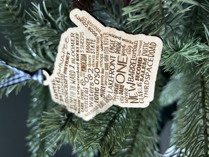 Wisconsin Breweries Maple Ornament